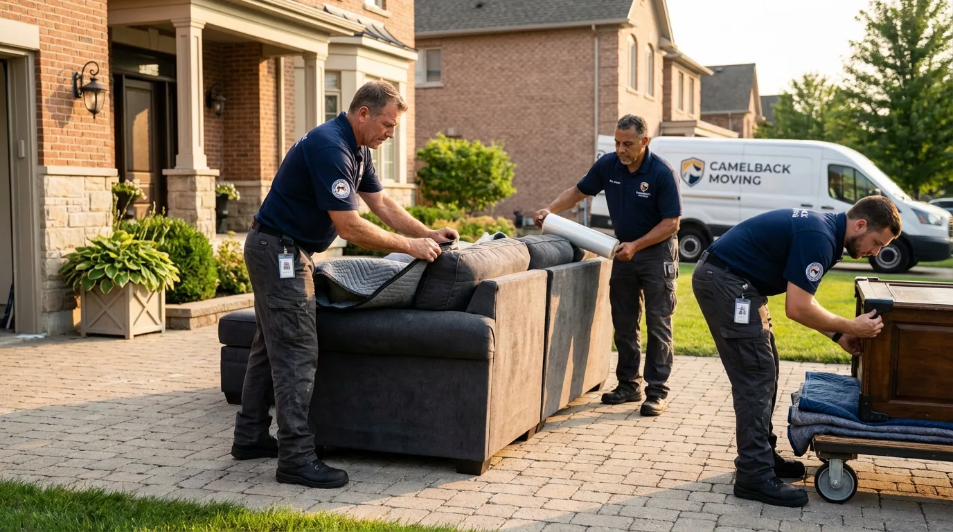 Large estate moving crew wrapping furniture in Ridgeland, MS