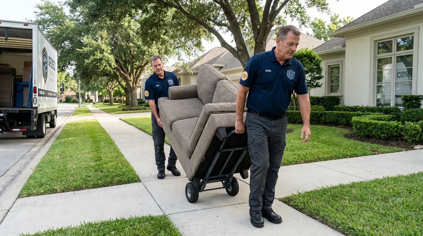 Local residential moving crew loading furniture in Ridgeland, MS