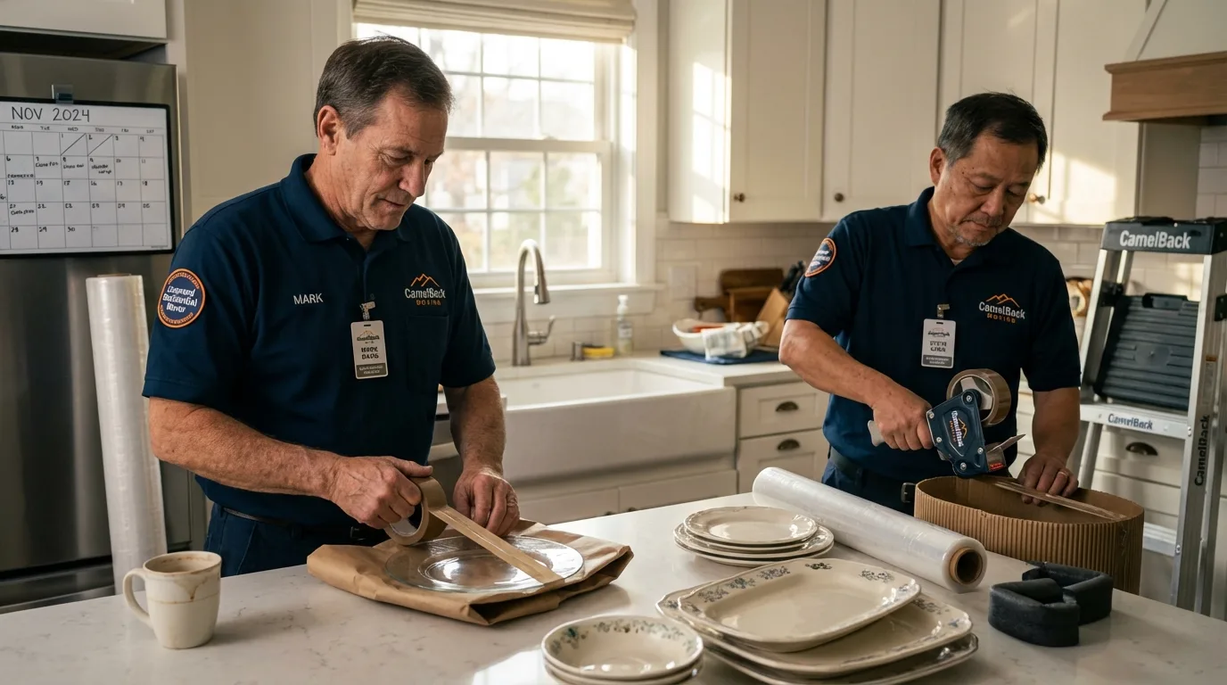 Professional crew packing kitchen dishware in Ridgeland, MS